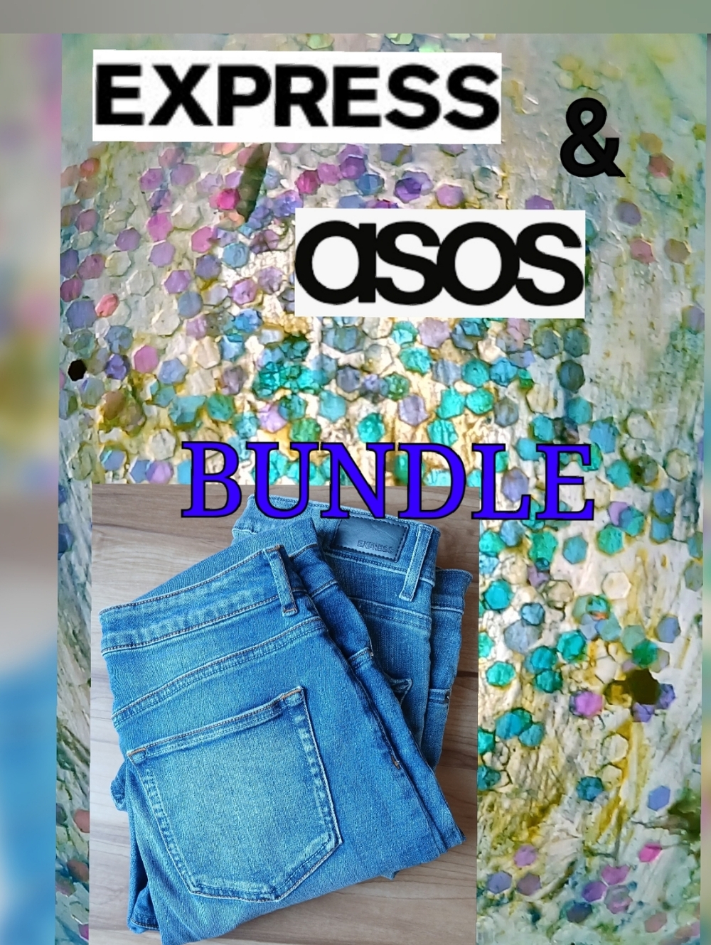 ASOS Express BUNDLE High Rise Women’s Jeans - Mid Blue Denim Size 10